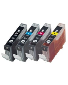 Canon CLI-8 4-Pack Compatible Ink Cartridges (1ea C, M, Y, K)