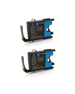 Brother LC75C Compatible High Yield Ink Cartridge - Cyan Twin Pack