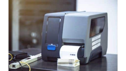 photo of gray thermal printer
